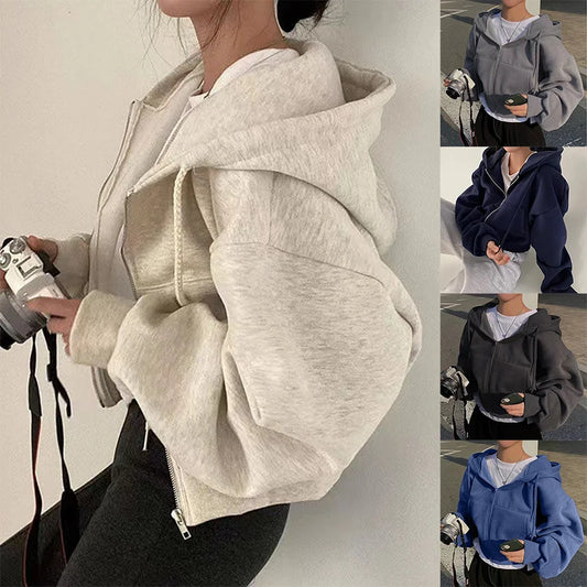 Granatowa bluza zip-up – casual