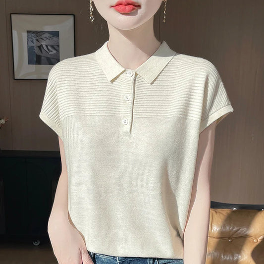 T-shirt z tencelu z kołnierzykiem – przewiewny i wygodny