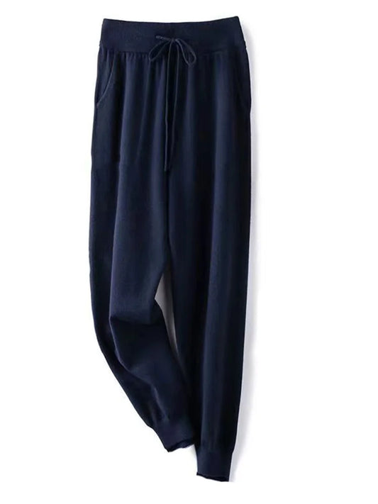 Spodnie z czystej wełny – ciepłe, wysokiej jakości knitwear