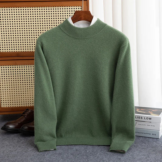 Sweter z wełny – półgolf, klasyczny basic