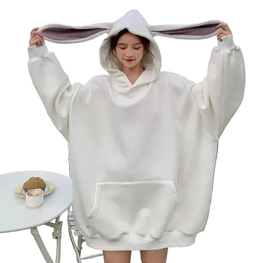 Bluza z kapturem z uszami królika – oversize