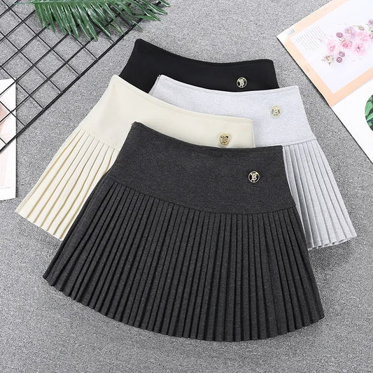 Plisowana spódnica A-line z wełny