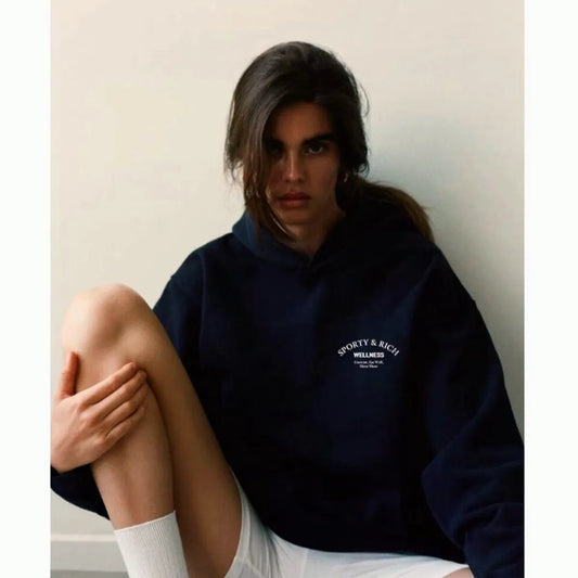 Bluza vintage Sport Make You Health – navy cotton, retro look