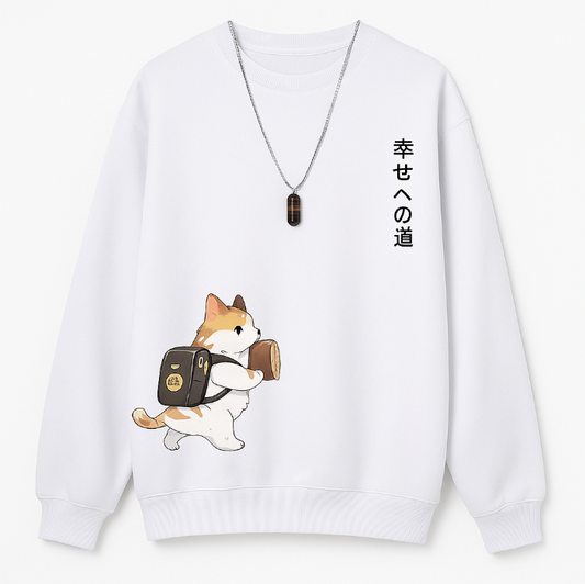 Bluza z kotem kawaii – miękka i oversize