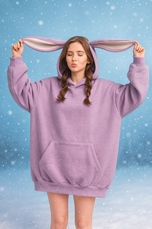 Bluza z kapturem z uszami królika – oversize
