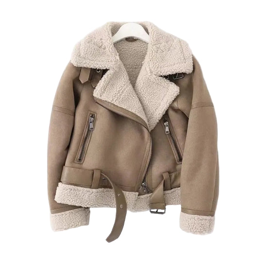 Kurtka biker ze sztucznego futra – ciepły zimowy styl