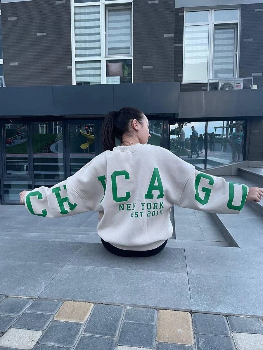 Bluza grunge z nadrukiem – luźny oversize