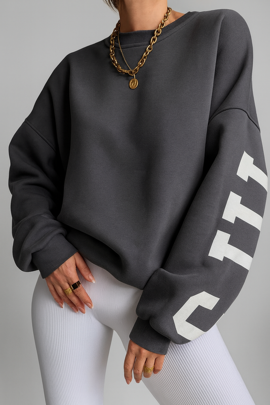 Bluza grunge z nadrukiem – luźny oversize