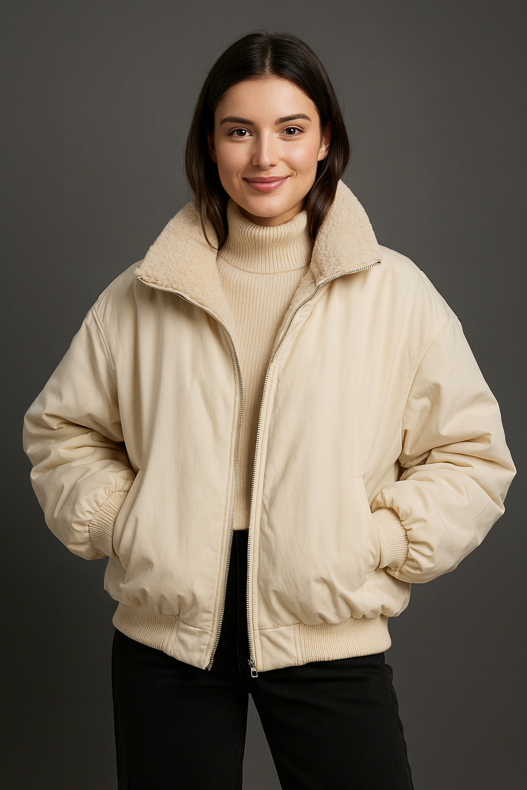 Dwustronna kurtka oversize – gruba i ciepła