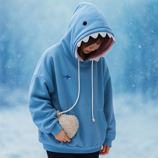 Bluza z rekinią naszywką – unisex, oversize casual