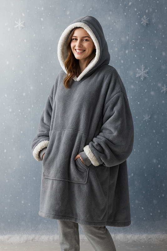 Puchata bluza z kapturem