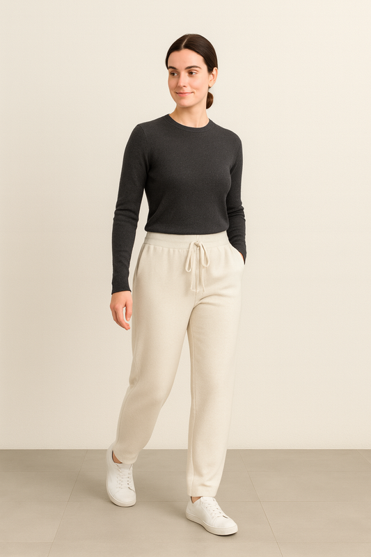 Dzianinowe spodnie wide-leg – grubszy materiał na zimę